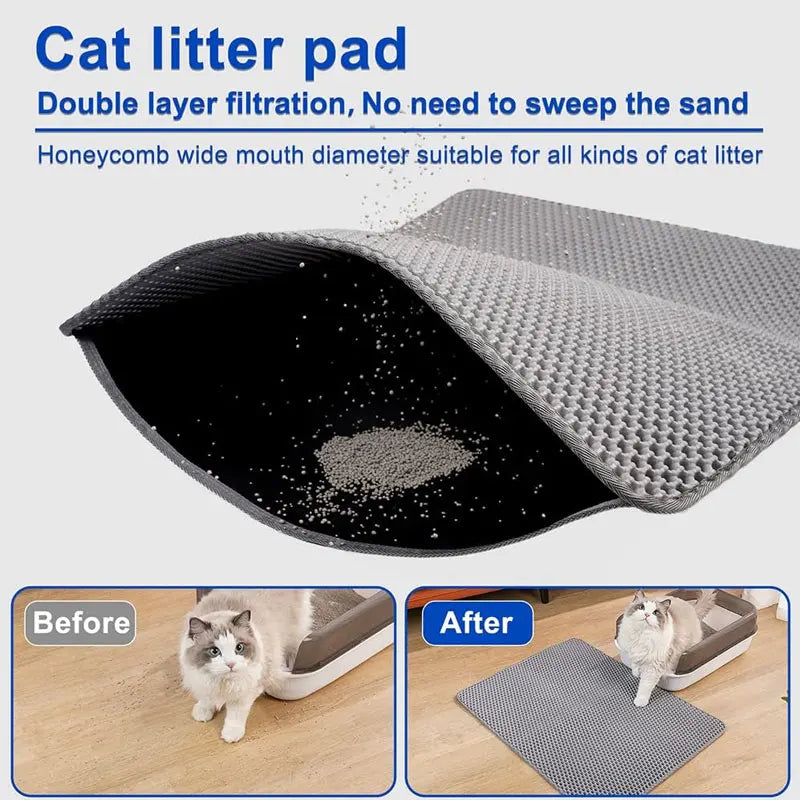 Pet Cat Litter Mat Waterproof Double Layer Trapping Product