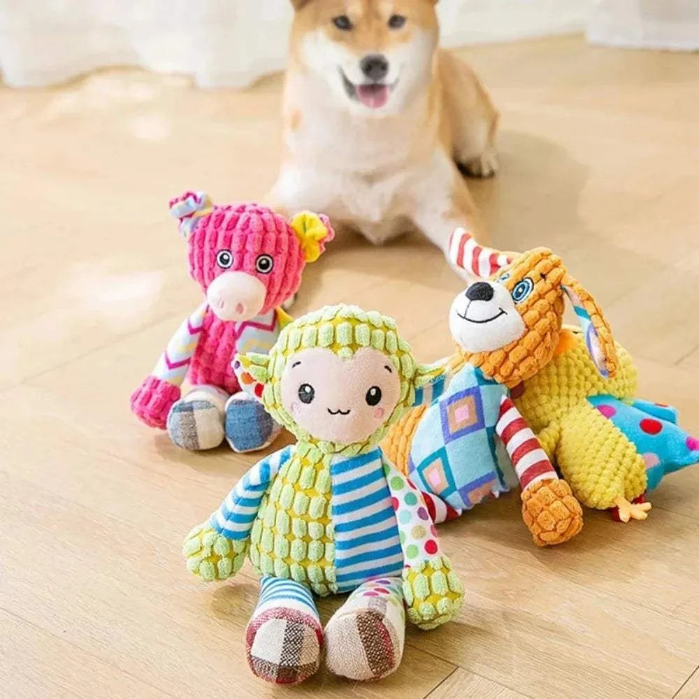 Pet Plush Toy Interactive Squeaky Chew Toy for Dogs