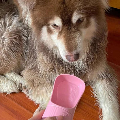 Portable Dog Water Bottle With Food Container - Travel 2 in 1