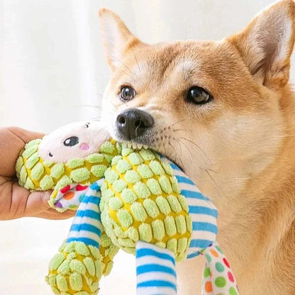 Cute pet plush toy with a dog, interactive and bite-resistant.