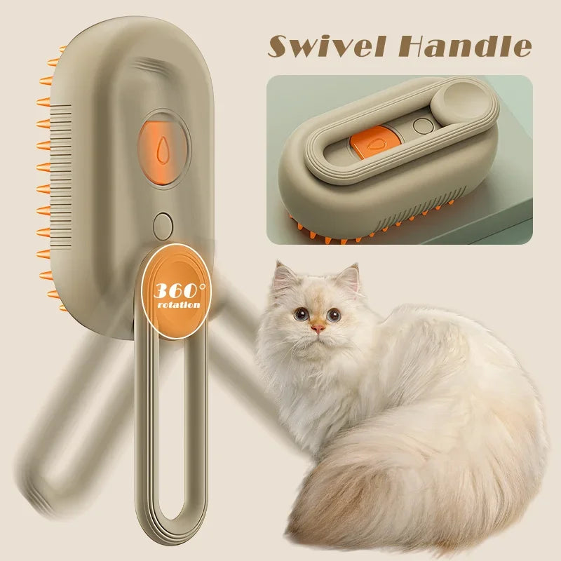 Steam Brush Cat for Easy Pet Grooming & Hair Removal