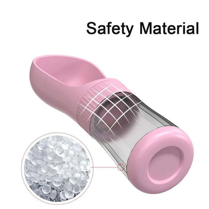 Portable Dog Water Bottle With Food Container - Travel 2 in 1