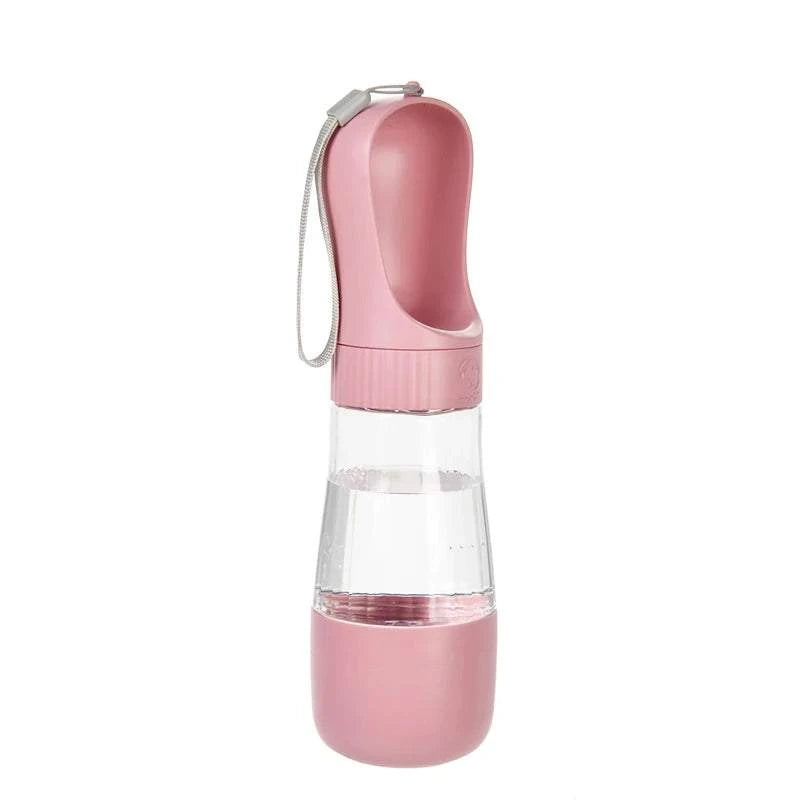 Portable Dog Water Bottle With Food Container - Travel 2 in 1