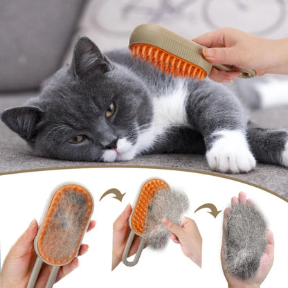 Steam Brush Cat for Easy Pet Grooming & Hair Removal
